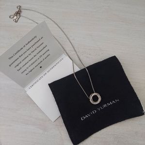 David Yurman Crossover Pendant Necklace with Pave Diamonds